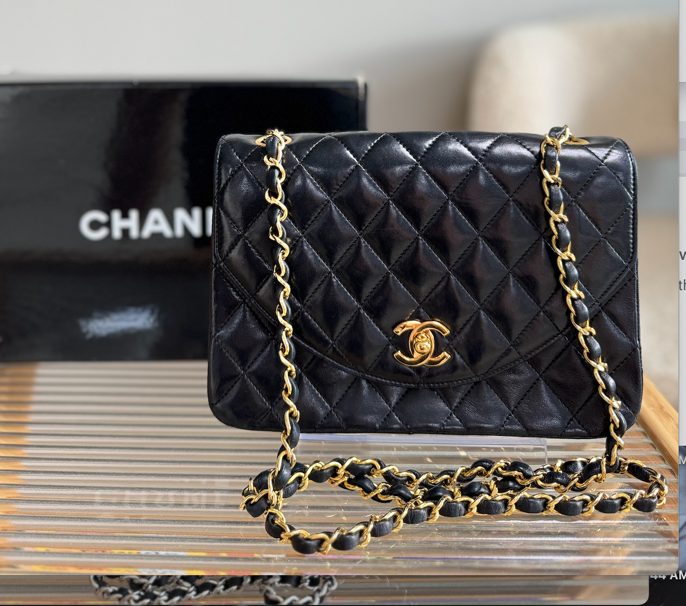 CHANEL Half Moon Chain Shoulder Bag