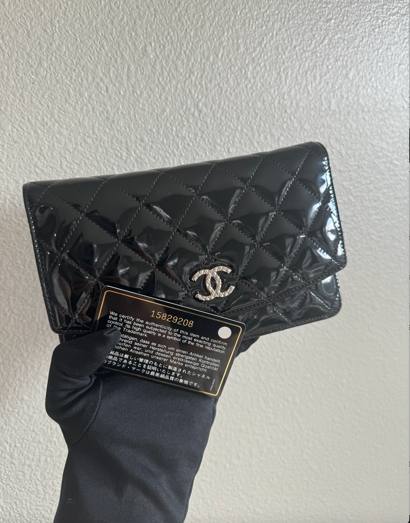 CHANEL Brilliant WOC Patent Leather