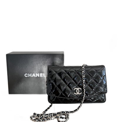 CHANEL Brilliant WOC Patent Leather