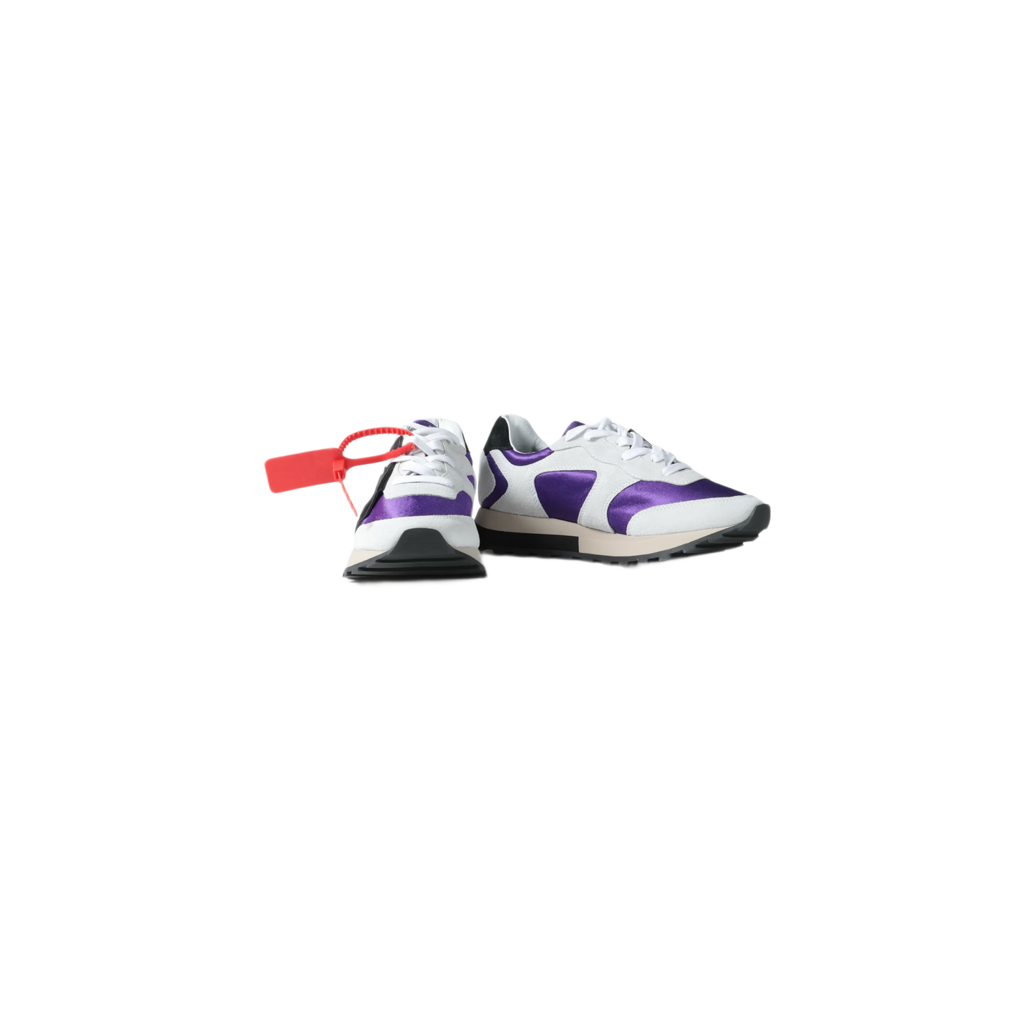 OFF-WHITE HG Runner appliquéd suede and shell sneakers