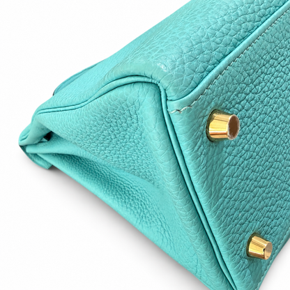 Hermès Kelly 32 Bleu Atoll Togo Leather GHW
