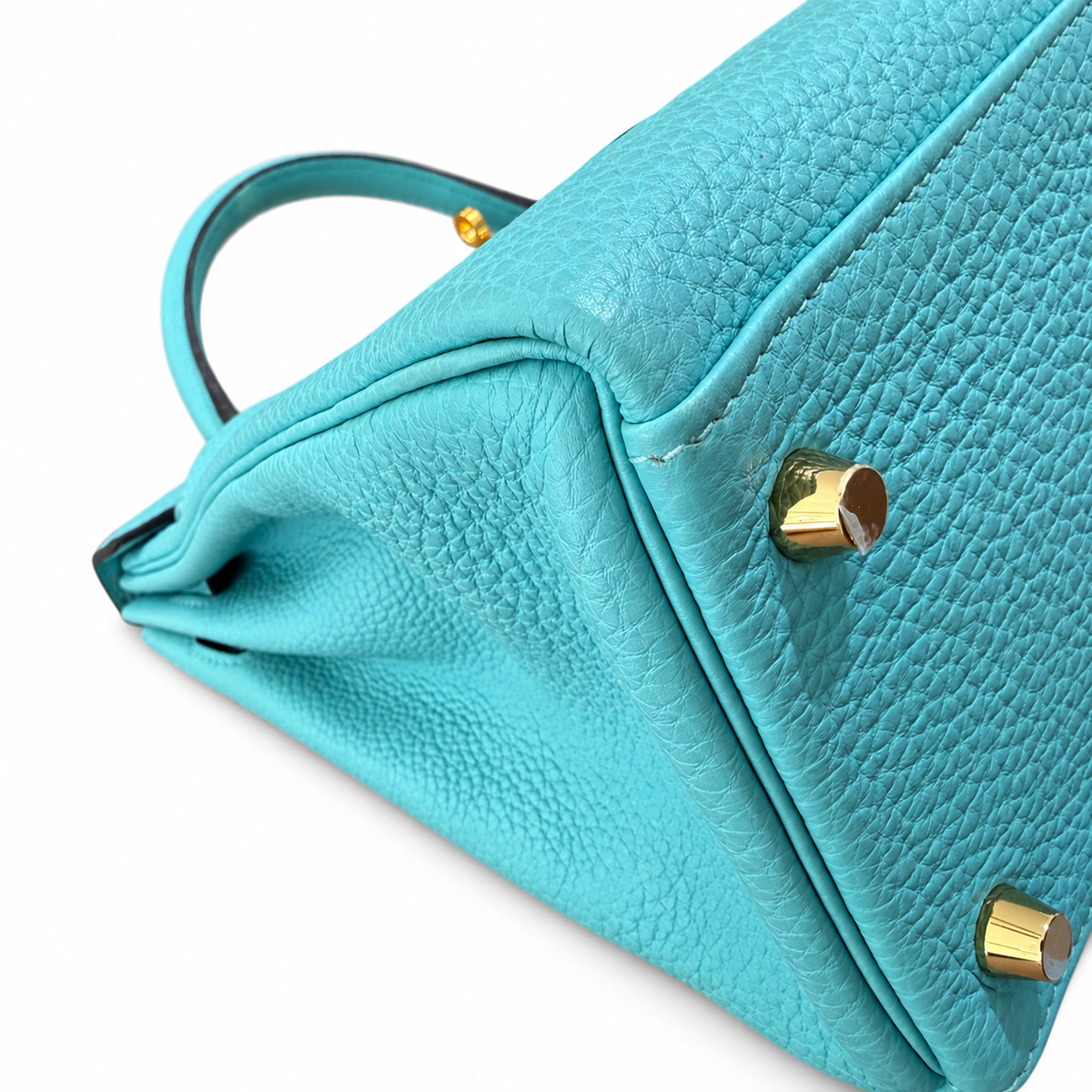 Hermès Kelly 32 Bleu Atoll Togo Leather GHW