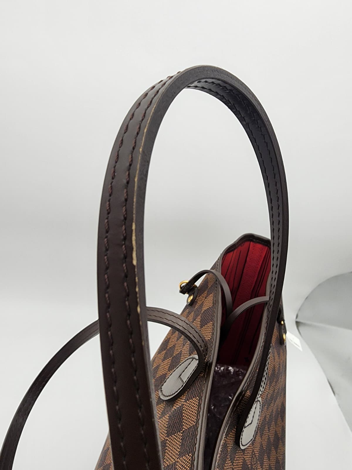 Louis Vuitton Neverfull GM Tote Bag Article De Voyage 101, Champs Elysees Paris In Damier Ebene Cerise Red With Pochette