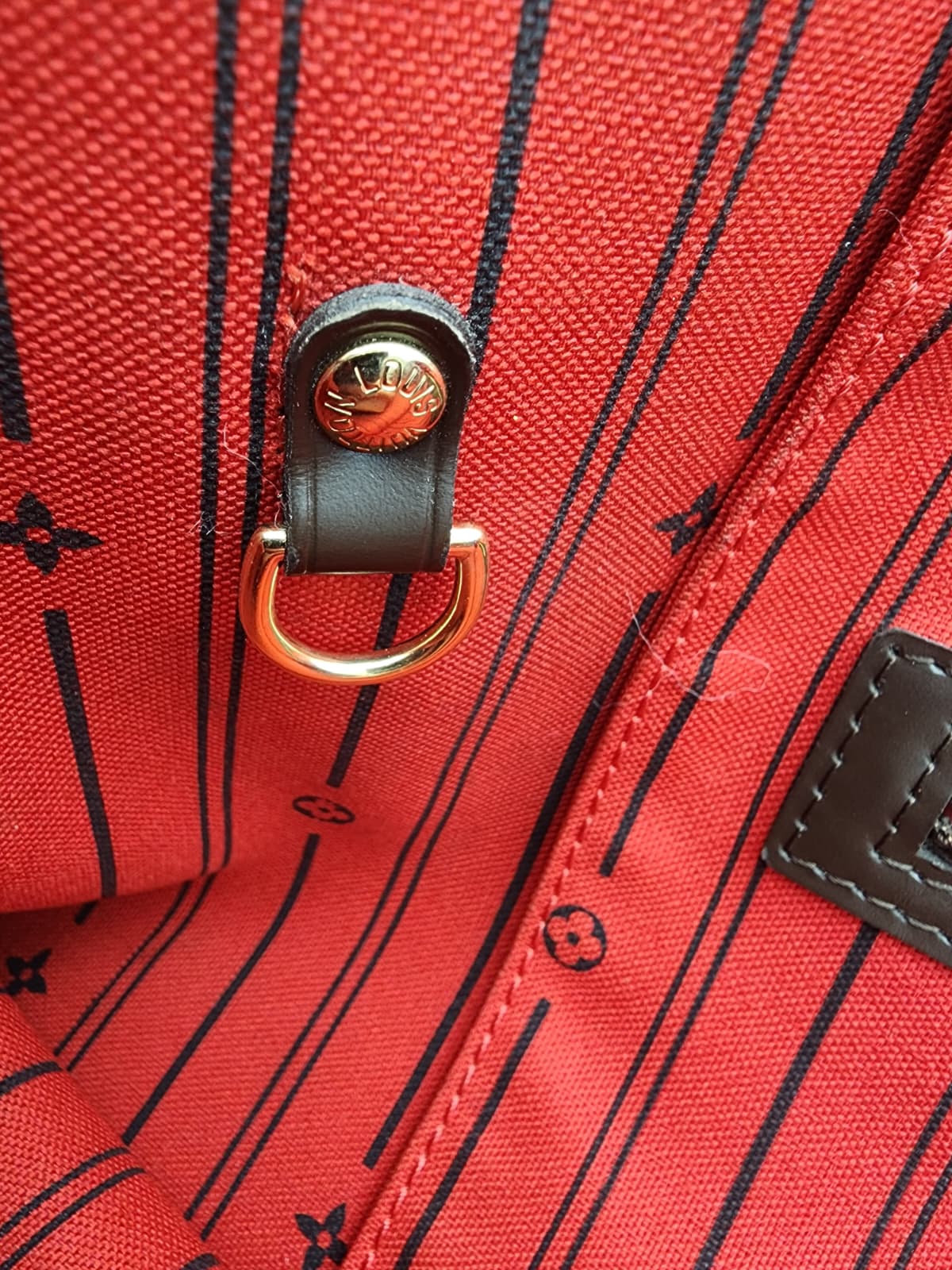 Louis Vuitton Neverfull GM Tote Bag Article De Voyage 101, Champs Elysees Paris In Damier Ebene Cerise Red With Pochette