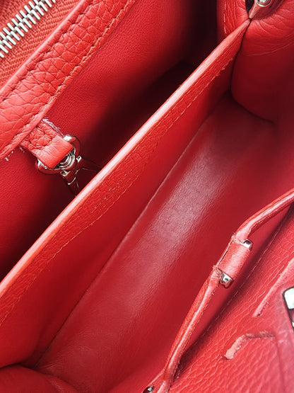 Louis Vuitton Capucines BB Bag In Scarlet Red Taurillon With Silver-tone Hardware