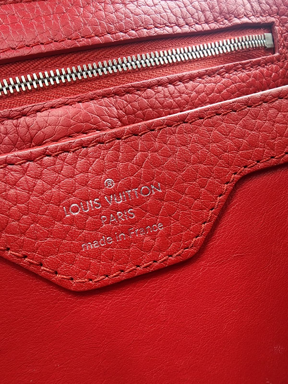 Louis Vuitton Capucines BB Bag In Scarlet Red Taurillon With Silver-tone Hardware