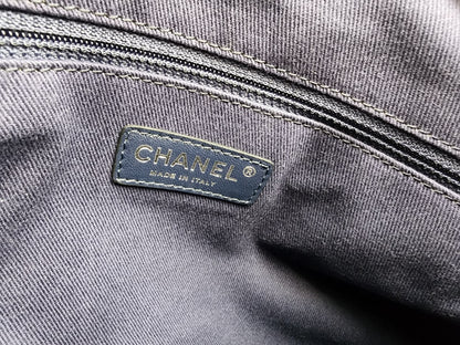 Chanel Iridescent Calfskin New Bubble Quilt Tote In Dark Gray