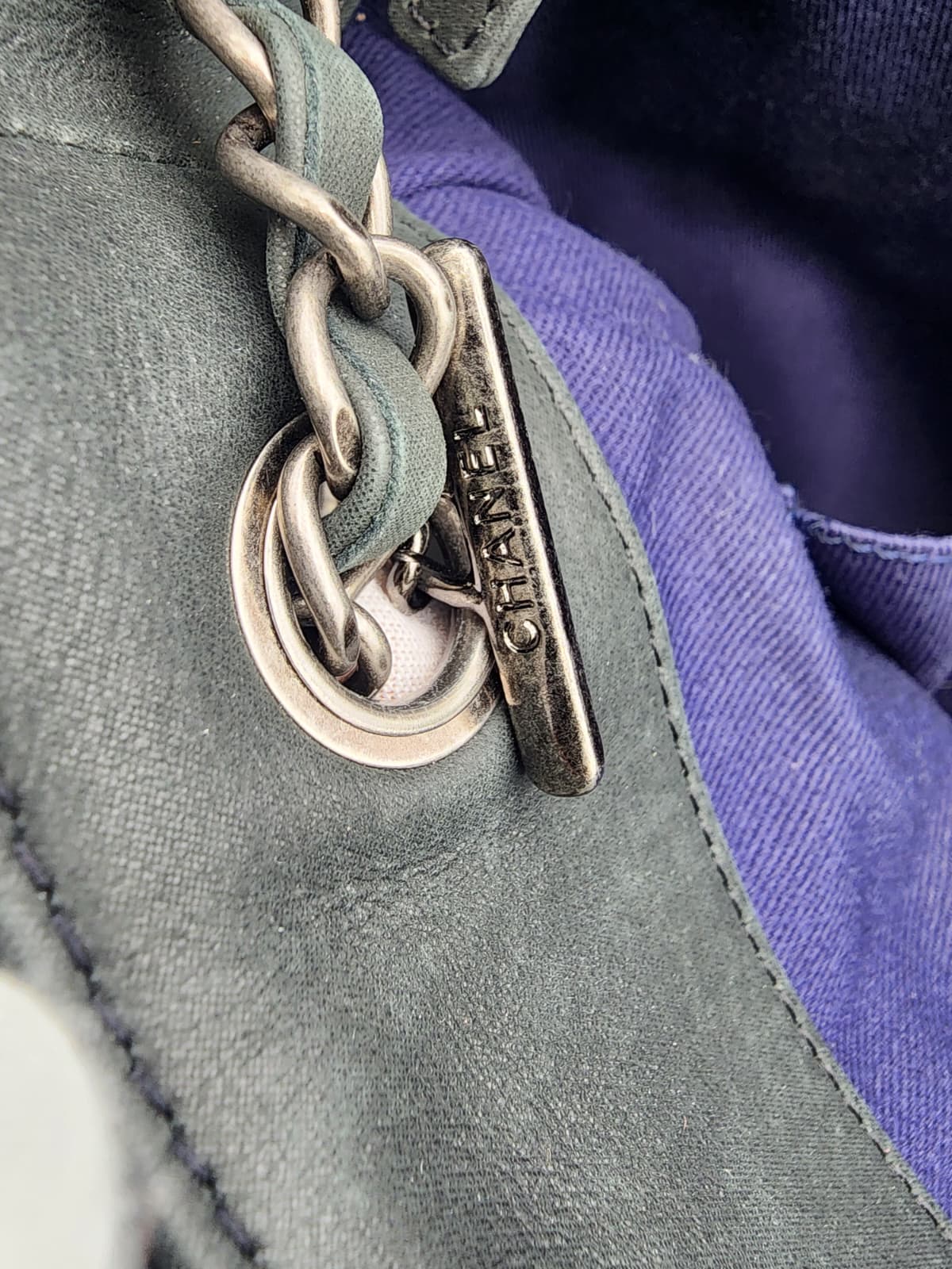 Chanel Iridescent Calfskin New Bubble Quilt Tote In Dark Gray