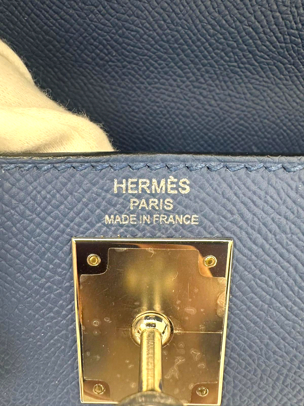 HERMÈS Epsom Sellier Kelly 28 Blue Agate PHW Stamp A (2017)