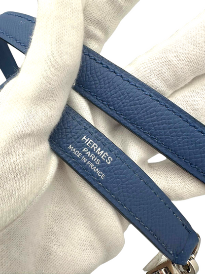 HERMÈS Epsom Sellier Kelly 28 Blue Agate PHW Stamp A (2017)