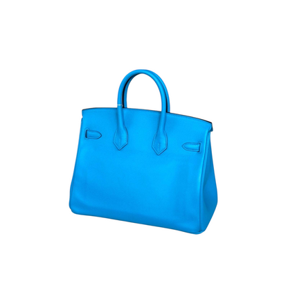 HERMÈS Swift Birkin 25 Bleu Frida GHW Stamp Y (2020)