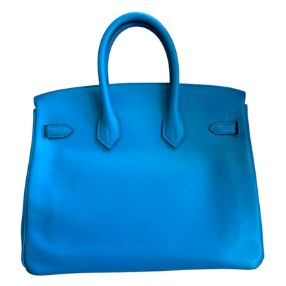 HERMÈS Swift Birkin 25 Bleu Frida GHW Stamp Y (2020)