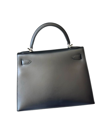 HERMÈS Box Leather Noir Sellier Kelly 28 PHW Stamp D (2019)