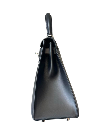 HERMÈS Box Leather Noir Sellier Kelly 28 PHW Stamp D (2019)