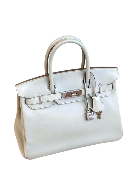 HERMÈS Swift Birkin 30 Gris Perle PHW Stamp P (2012)