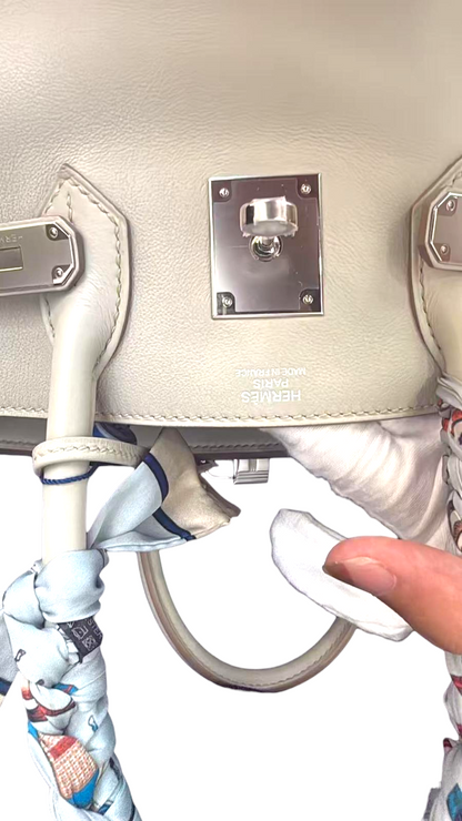 HERMÈS Swift Birkin 30 Gris Perle PHW Stamp P (2012)