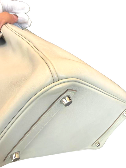 HERMÈS Swift Birkin 30 Gris Perle PHW Stamp P (2012)