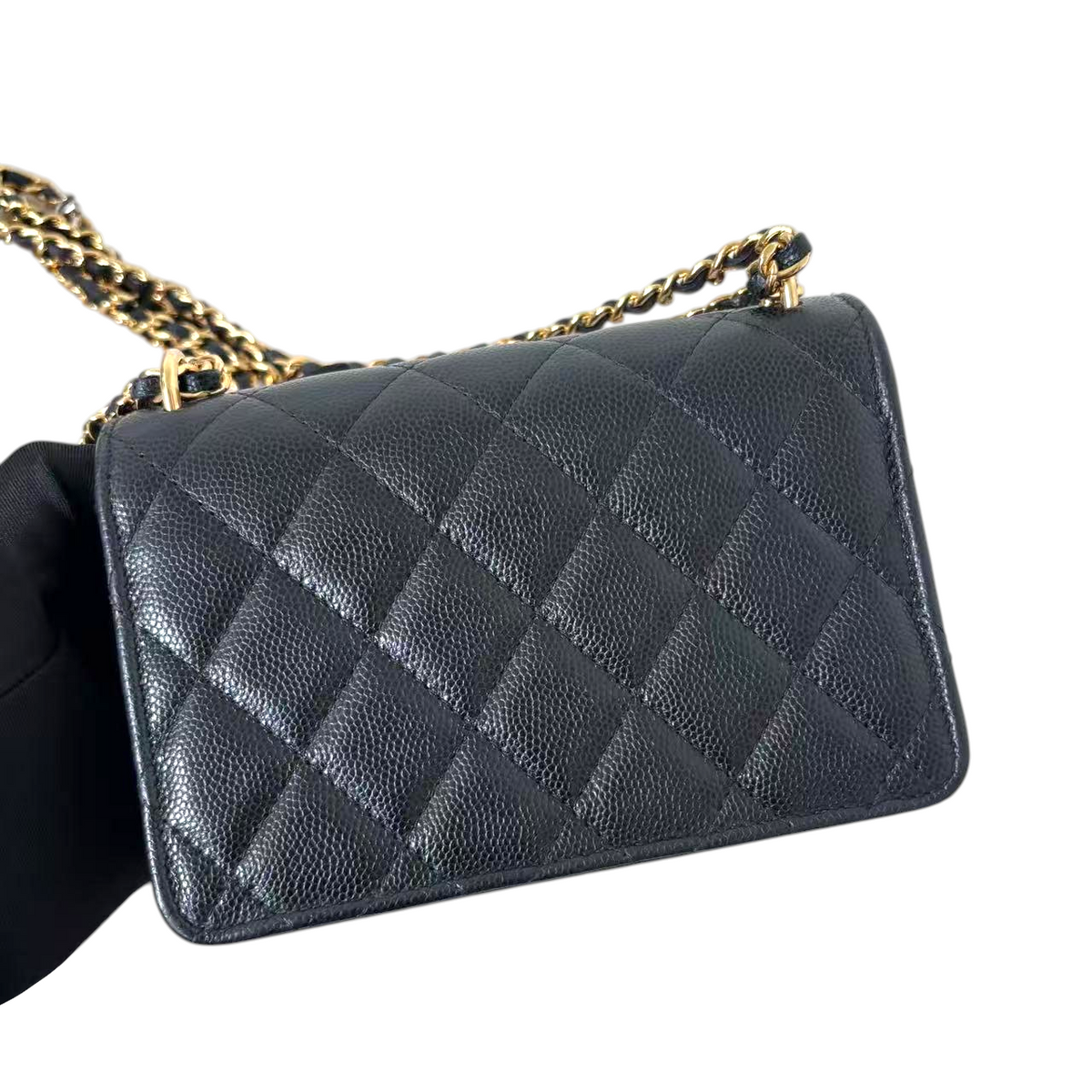 Chanel Caviar Quilted Mini Wallet on Chain WOC with Mini Bag Charm Black GHW