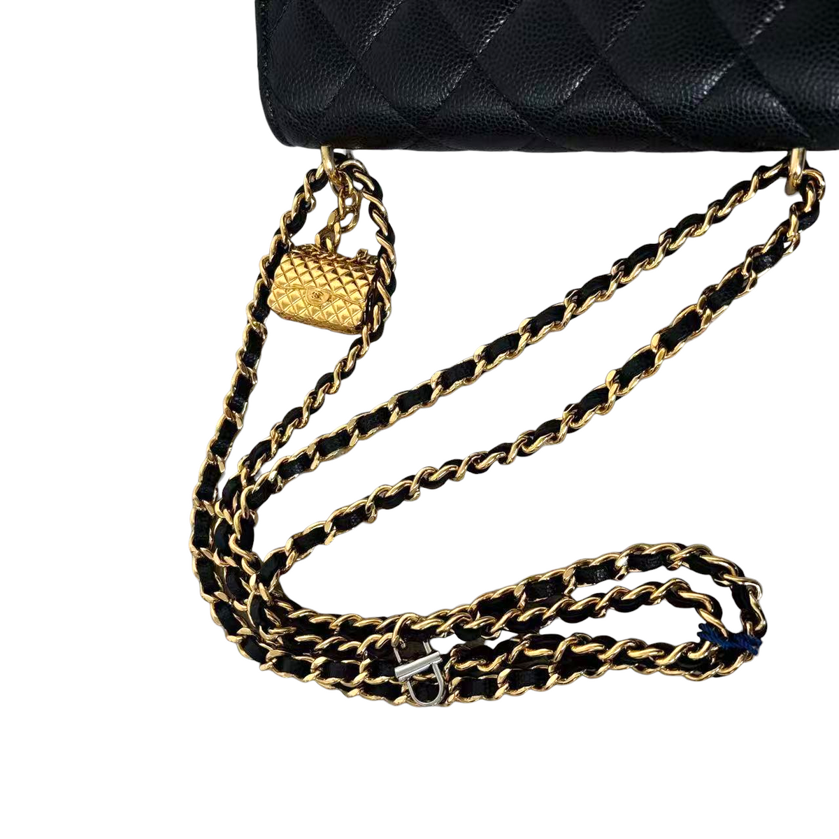 Chanel Caviar Quilted Mini Wallet on Chain WOC with Mini Bag Charm Black GHW