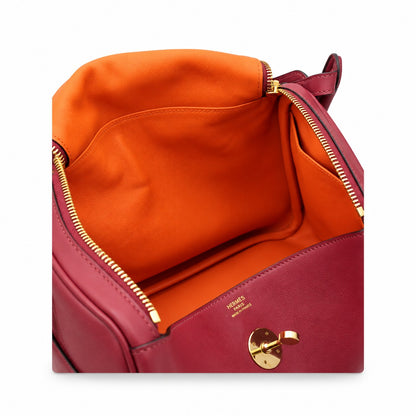 Hermès Leather Lindy 30 Bag Burgundy SHW