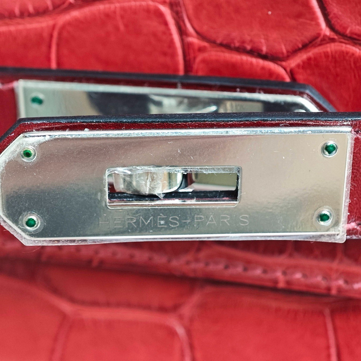 Hermès Birkin 30 55 Rouge Togo & Matte Alligator, Palladium Hardware , R stamp in square, PHW