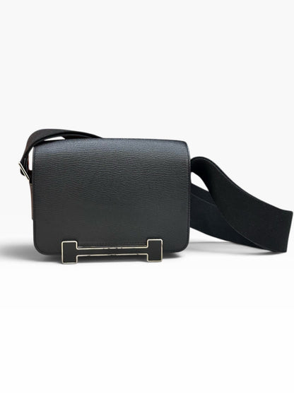 Hermès Geta in Noir Chèvre Leather PHW