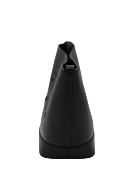 Celine Leather Triomphe Bucket Bag Black