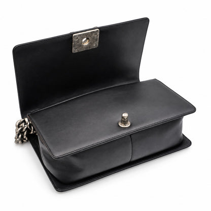 Chanel Black and Ivory Chevron Boy Flap Bag