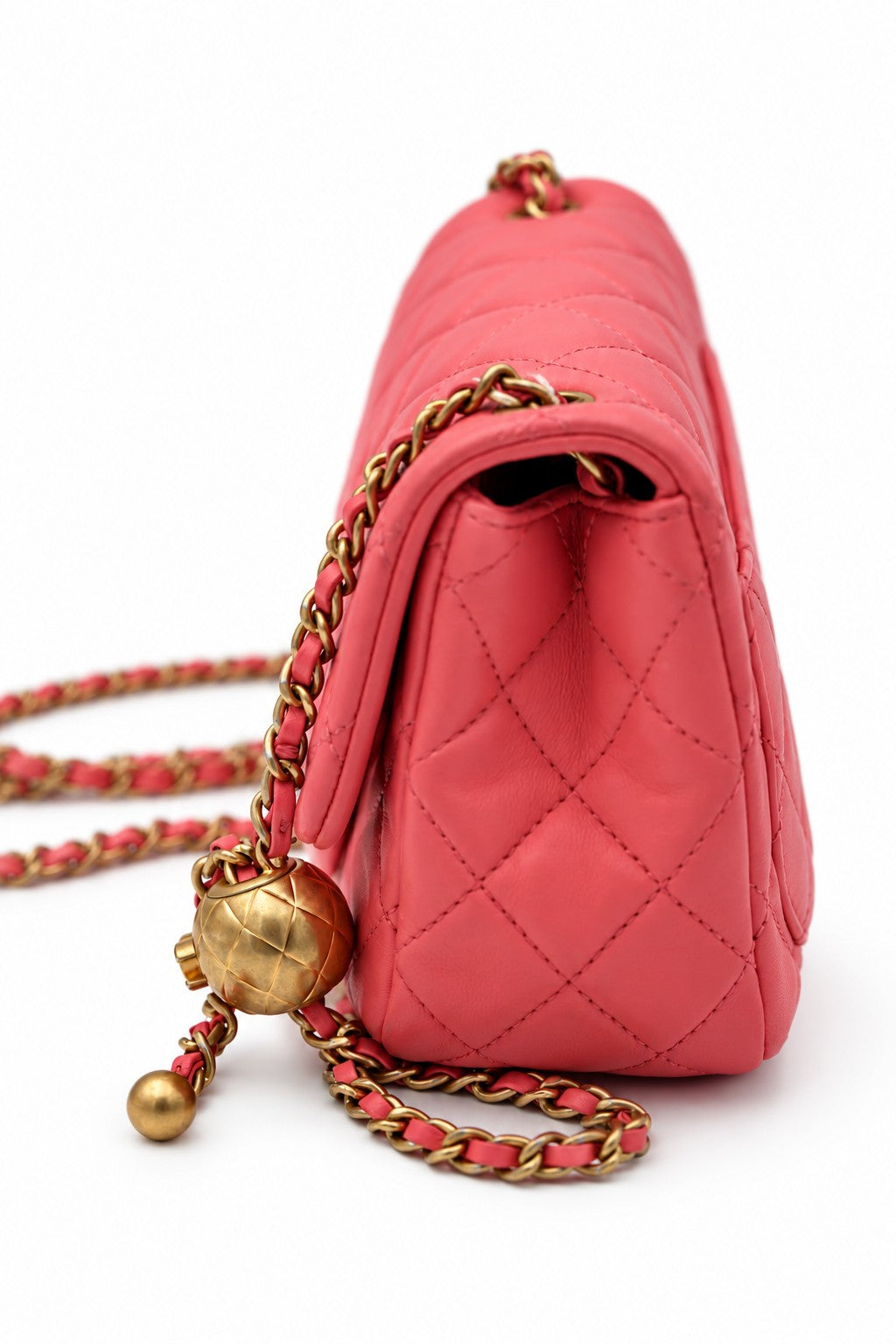 Chanel Quilted Leather Flap Bag Pink GHW