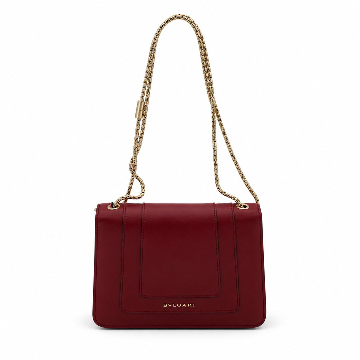 Bvlgari Leather Serpenti Forever Shoulder Bag Burgundy