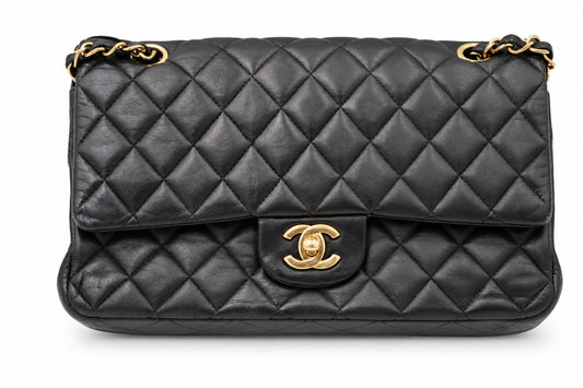 Chanel Quilted Leather Medium Classic Double Flap Black GHW