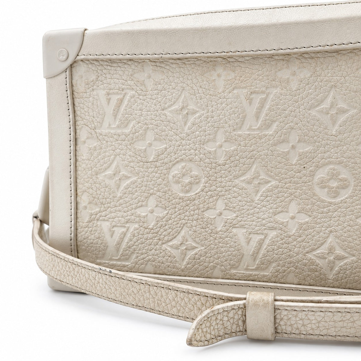 Louis Vuitton Monogram Taurillon Leather Soft Trunk Bag Gray SHW