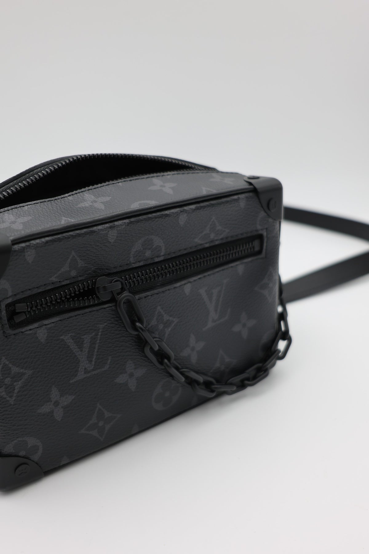 Louis Vuitton Monogram Eclipse Mini Soft Trunk Bag Black MHW