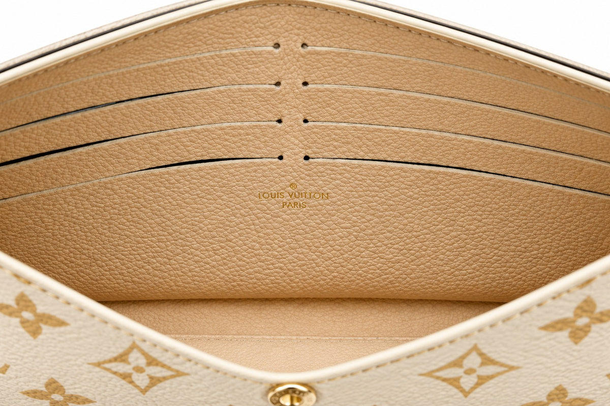 Louis Vuitton Monogram Giant Empreinte Pochette Félicie Cream/Saffron limited edition