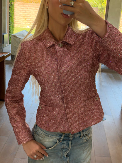 Gucci Pink Crystal GG Jacket