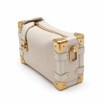 Louis Vuitton Grained Calfskin Side Trunk PM Chalk GHW