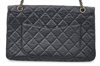 Chanel Quilted Leather Reissue 227 Double Flap Navy SHW
