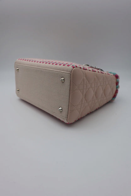 Dior Medium Woven Lady Dior Pink