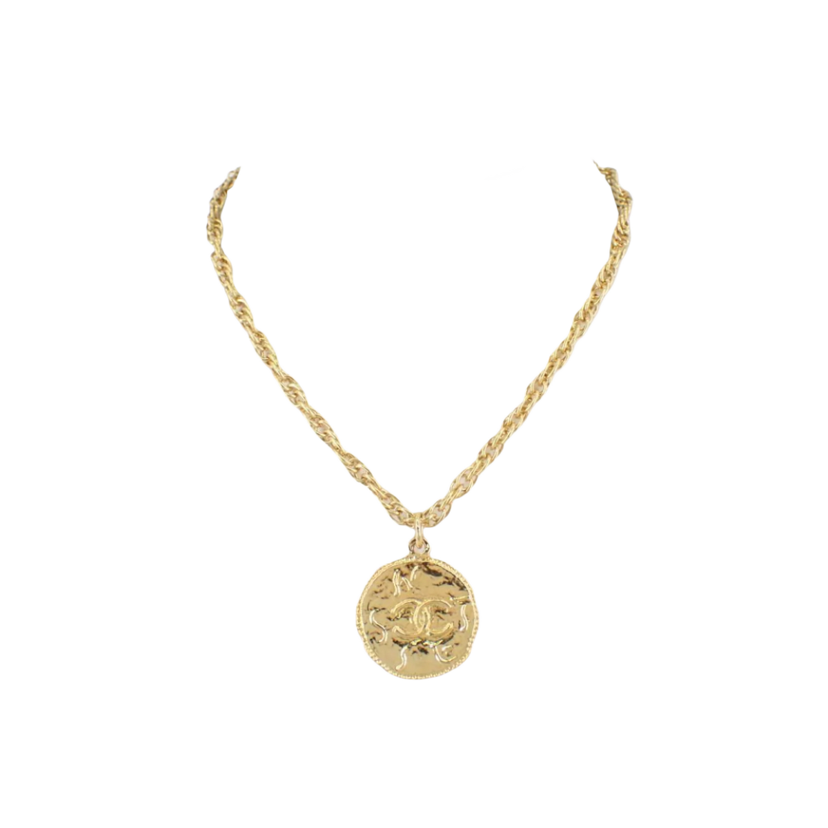 Chanel Coco Mark Coin Necklace Chain (Approx.). 41cm