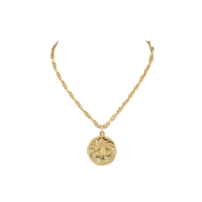 Chanel Coco Mark Coin Necklace Chain (Approx.). 41cm