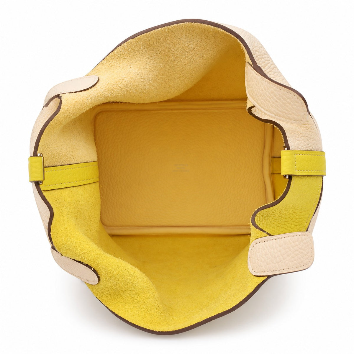 Hermès Leather Picotin Lock 18 Bag Yellow White SHW