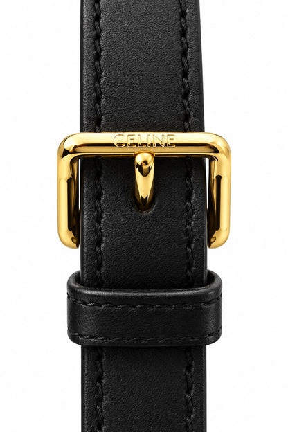 Celine Leather Triomphe Bucket Bag Black