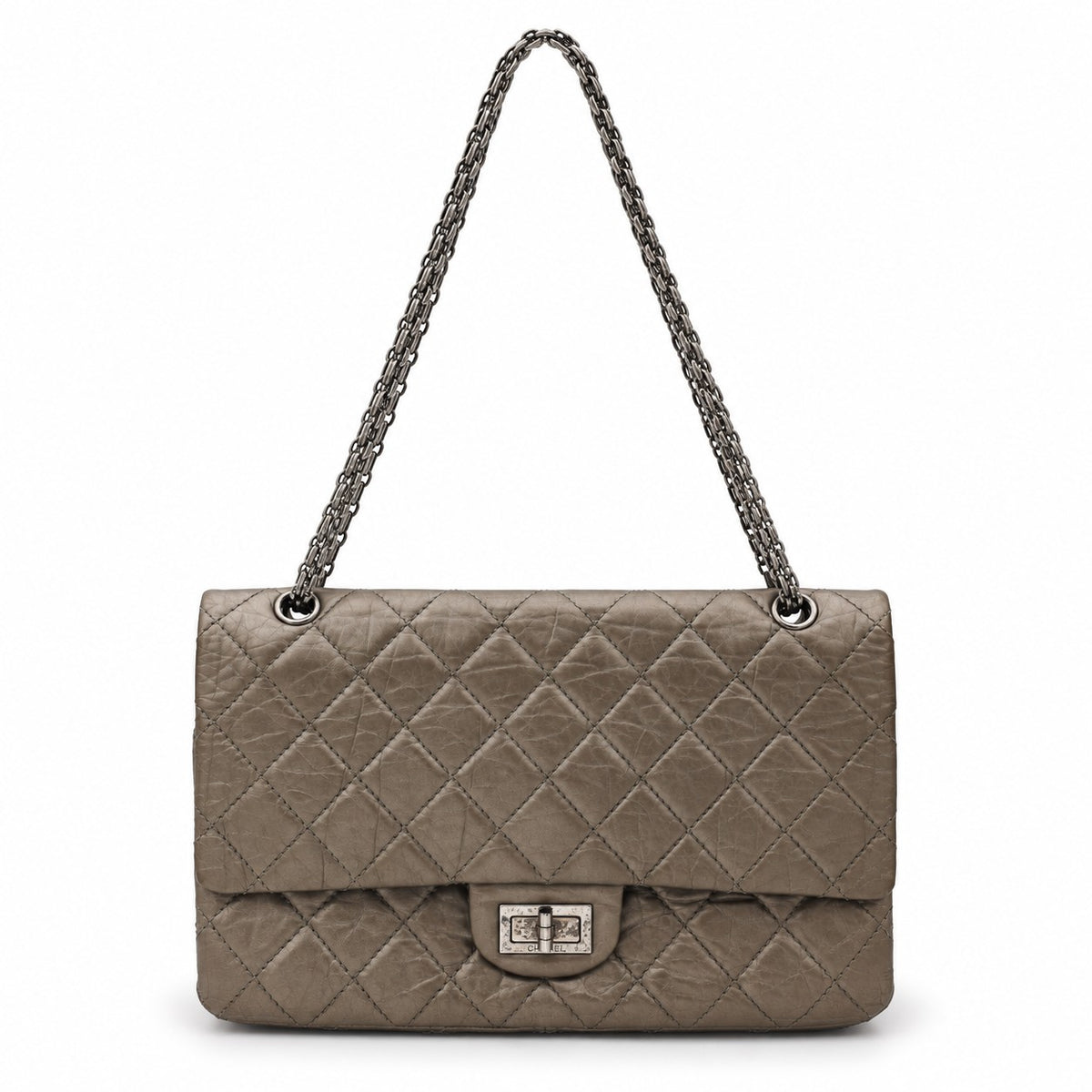 Chanel Metallic Quilted Leather 2.55 Reissue Flap Bag Silver SHW