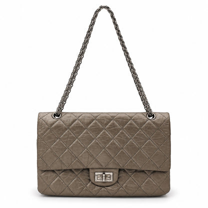 Chanel Metallic Quilted Leather 2.55 Reissue Flap Bag Silver SHW