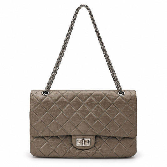 Chanel Metallic Quilted Leather 2.55 Reissue Flap Bag Silver SHW