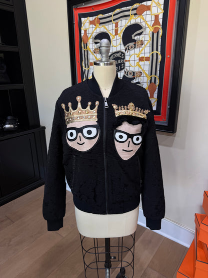 Dolce & Gabbana Black Crown Portrait Jacket
