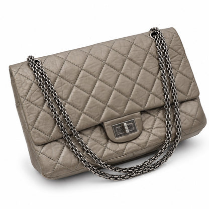 Chanel Metallic Quilted Leather 2.55 Reissue Flap Bag Silver SHW