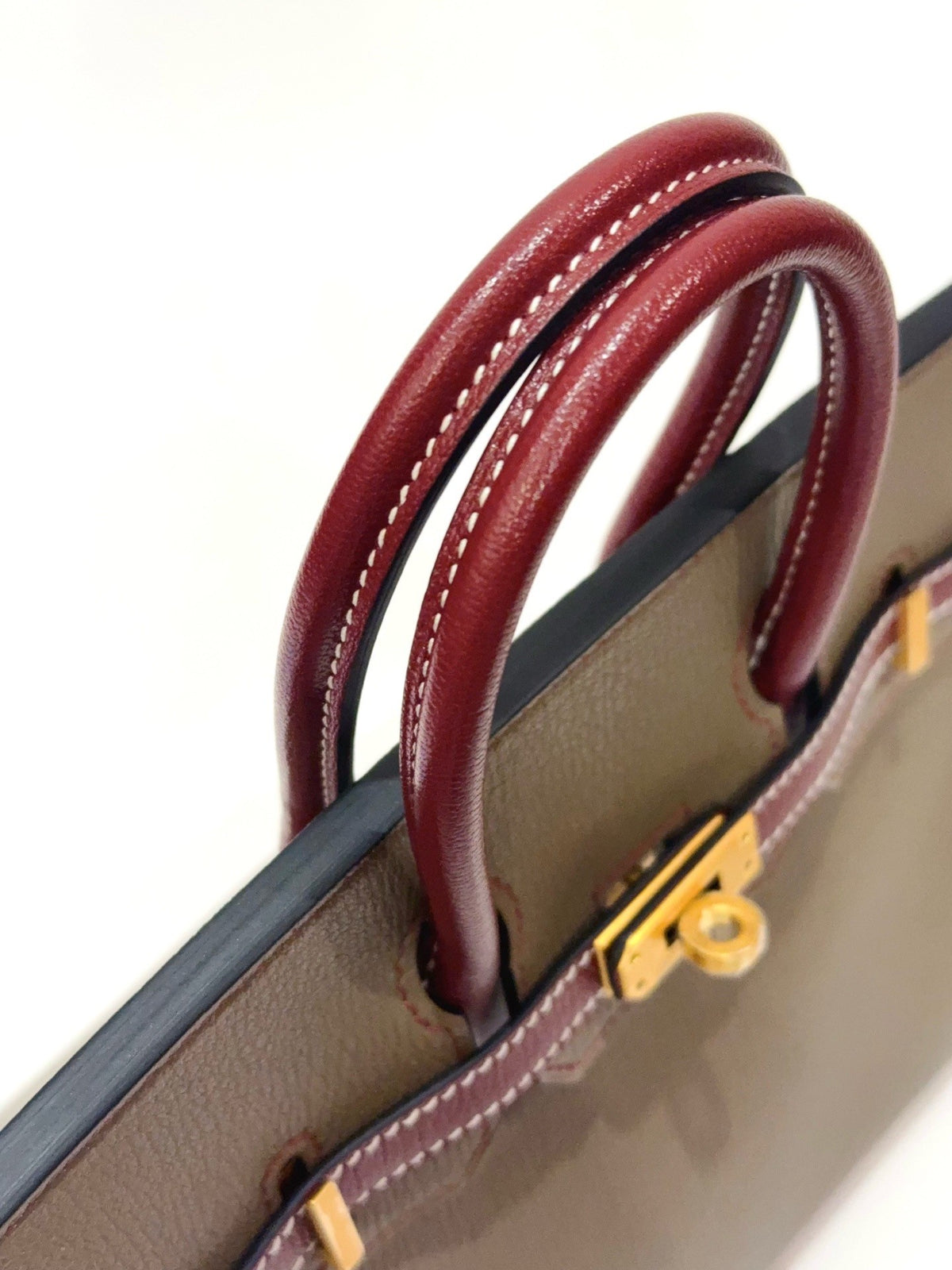 Hermès Birkin 25 HSS Etoupe, Rouge H, Chèvre leather, GHW, Y stamp