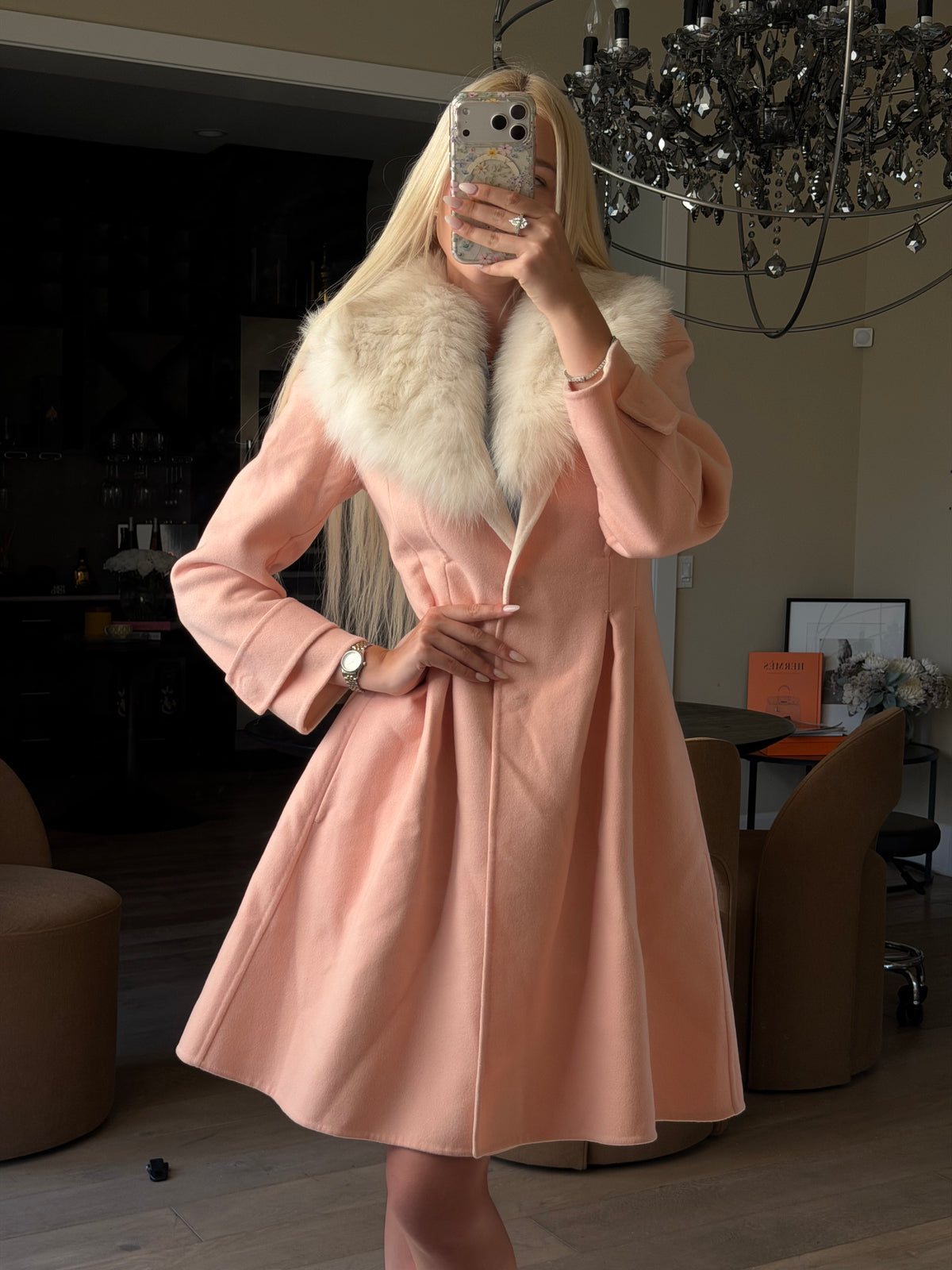 Fendi Pink Wool Coat