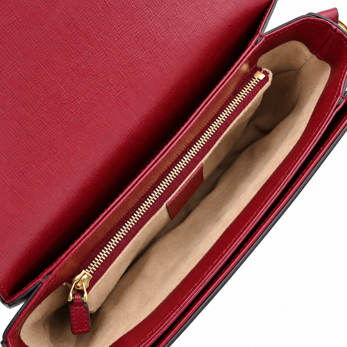 Gucci GG Supreme Canvas Horsebit 1955 Shoulder Bag Beige Red GHW
